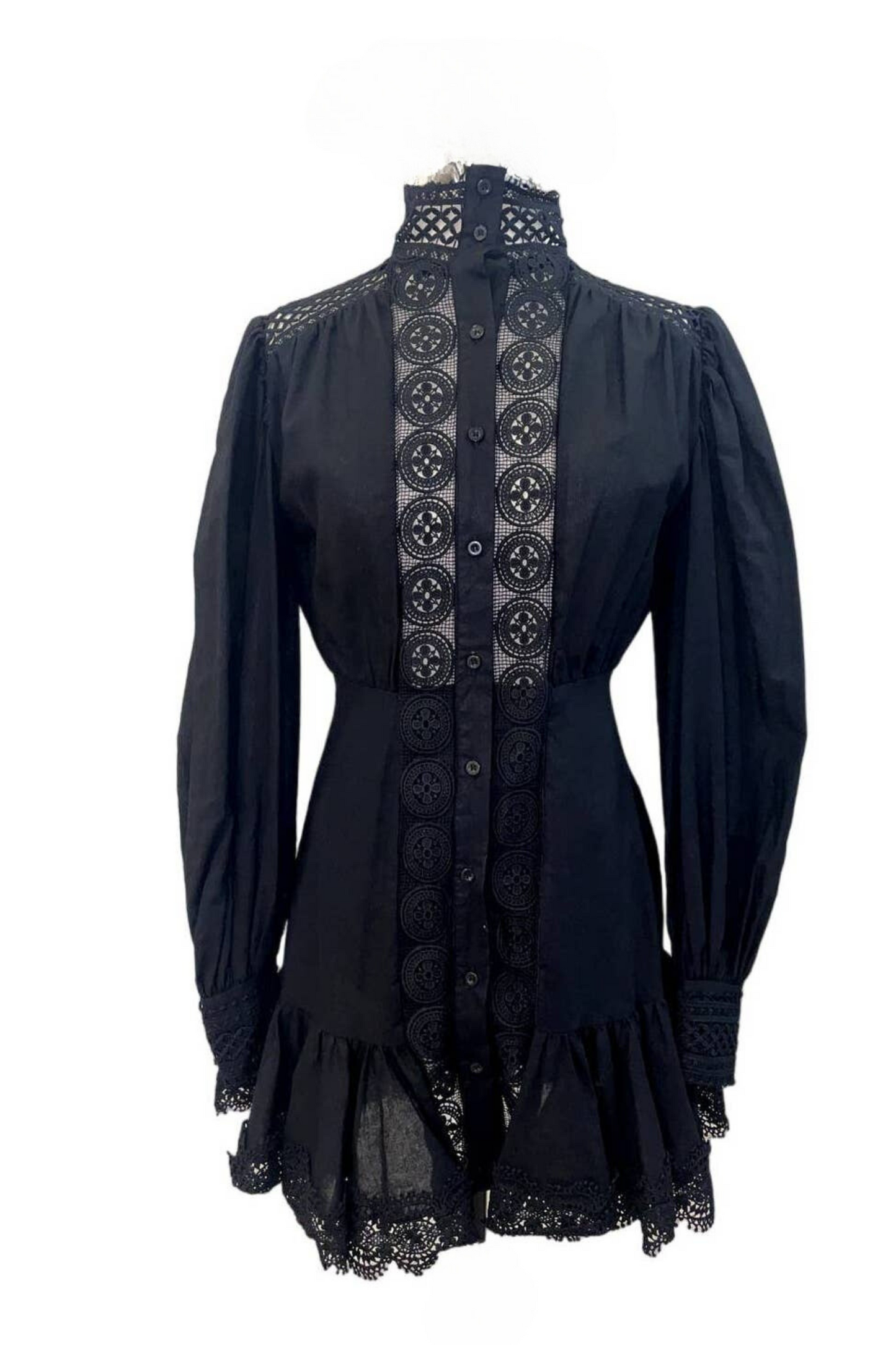 Weili Zheng Black Shirt Dress Size S