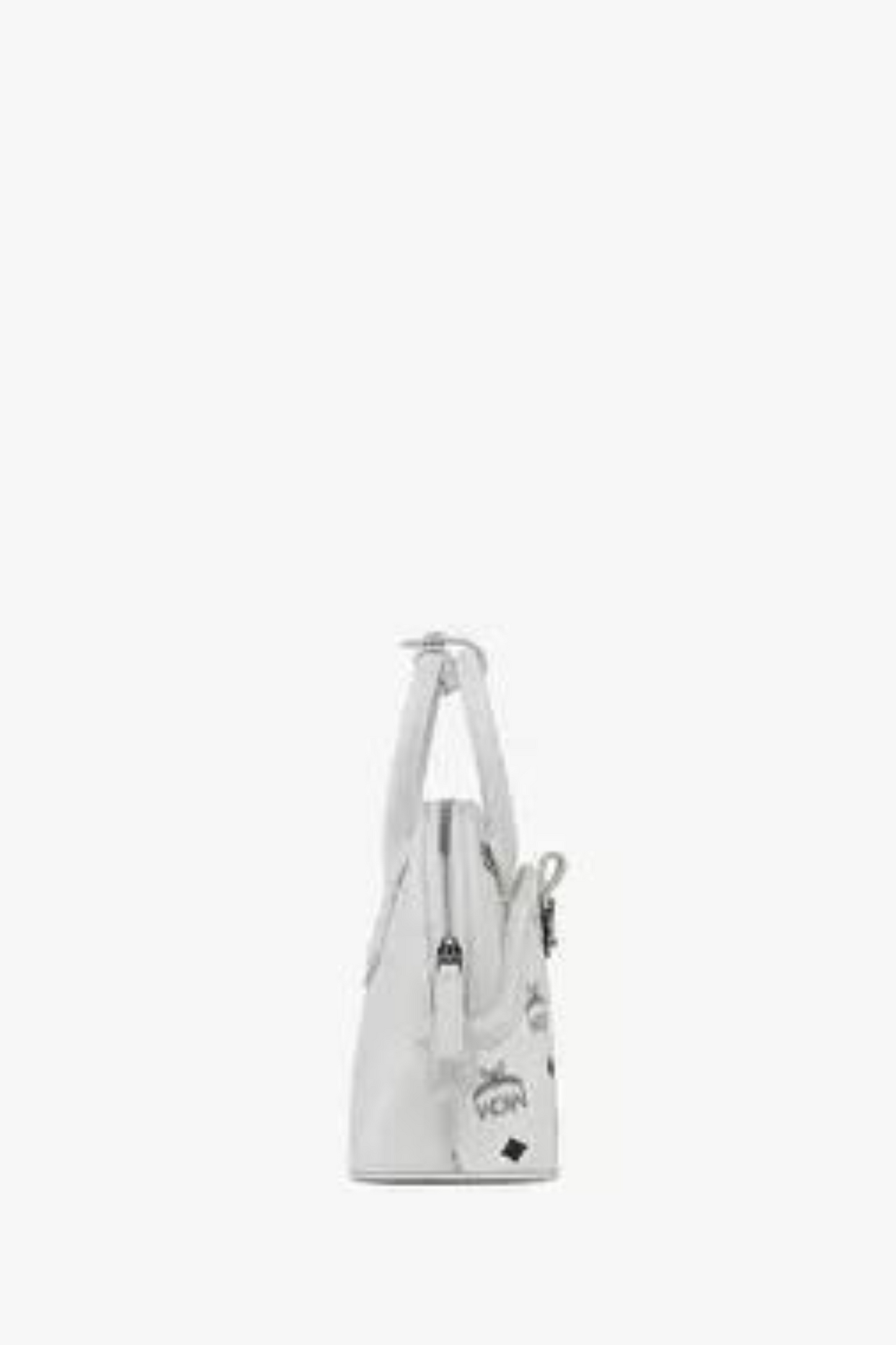 MCM Tracy Tote in White Visetos Leather Mix Small