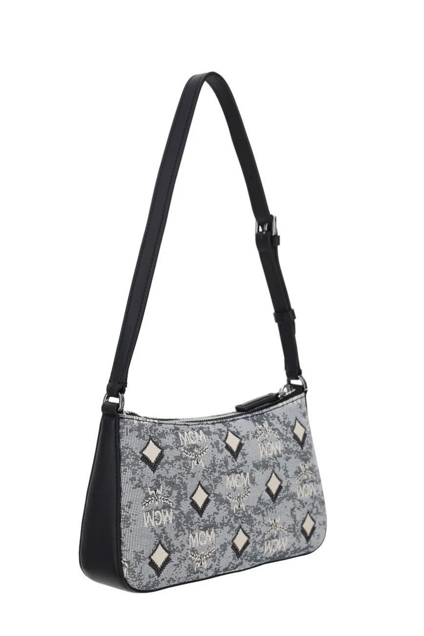 MCM Aren Shoulder Bag in Vintage Monogram Jacquard Grey